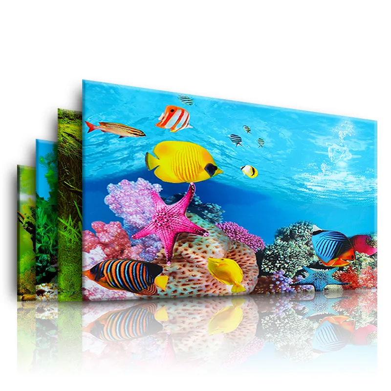 Aquarium Fish Cartoon - 수족관을위한 배경 3d 스티커 포스터 물고기