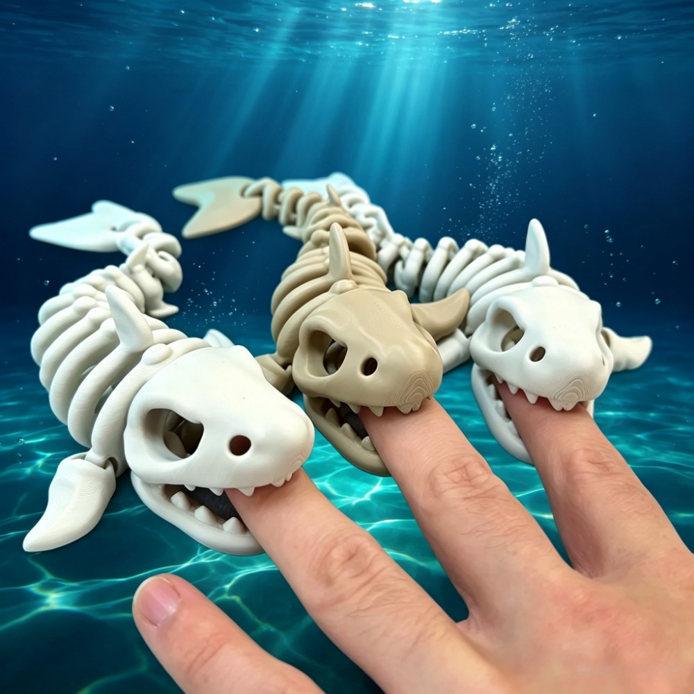 Aquarium Fish Cartoon - 상어 뼈대 수족관 장식품 관절형 장식품