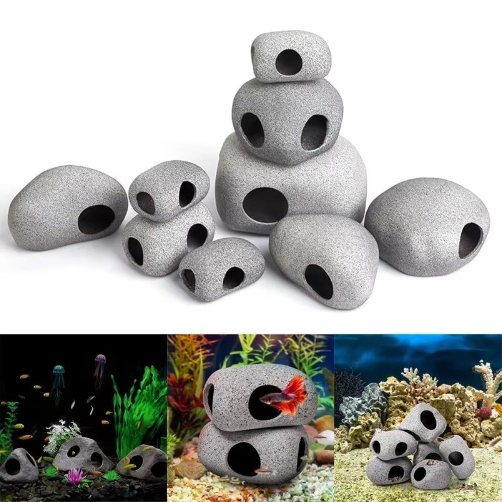 자연스러운 느낌의 자주색 점토 수족관 은신처 바위, 시 - Aquarium Fish Hide 리뷰 및 가격