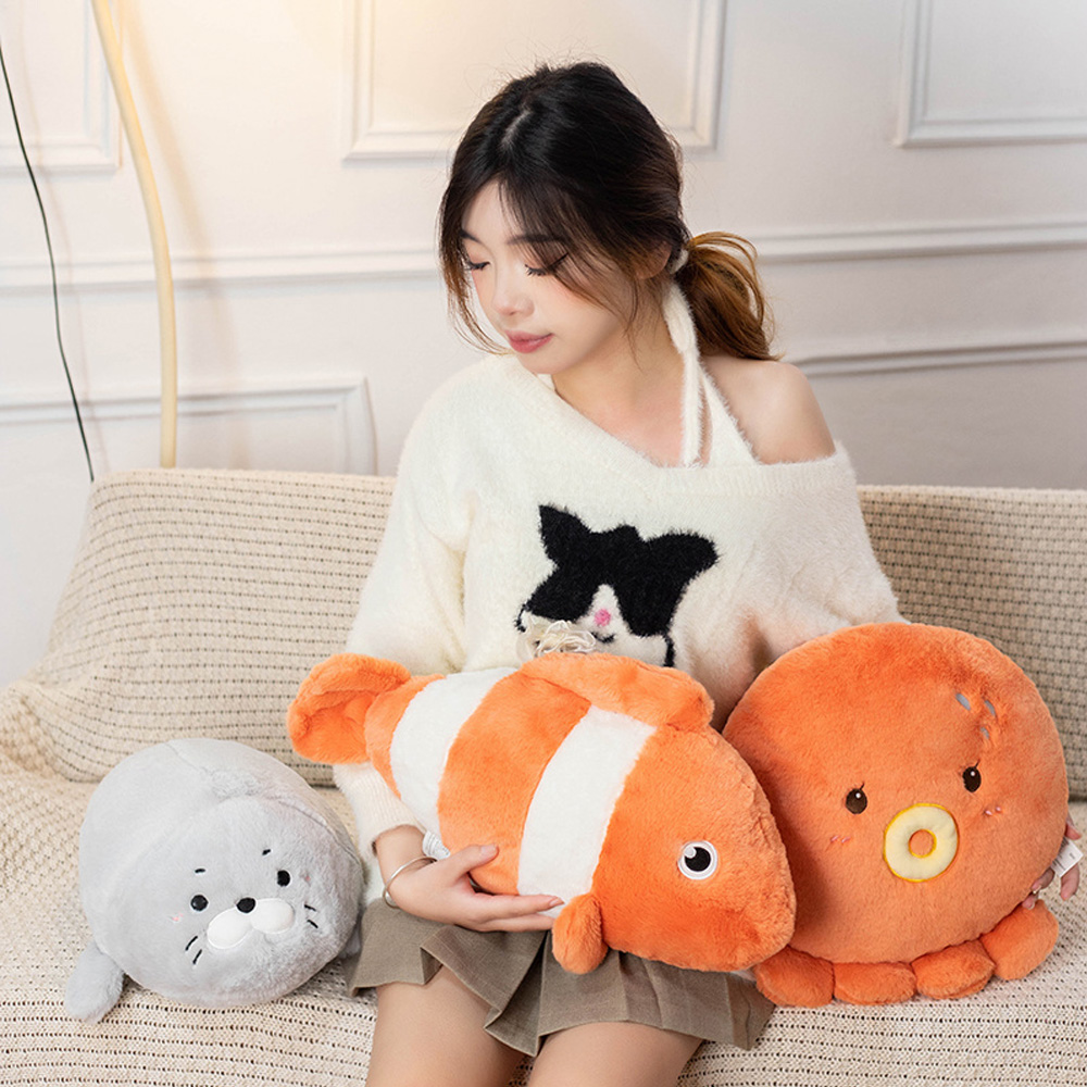귀여운 광대 물고기 문어 도장 수족관 봉제 장난감, 바 - Aquarium Fish Keeping 리뷰 및 가격