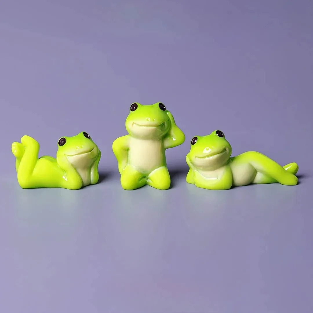 6pcs 만화 미니 재미 있은 개구리 입상 장식품 데스 - Aquarium Fish Cartoon 리뷰 및 가격