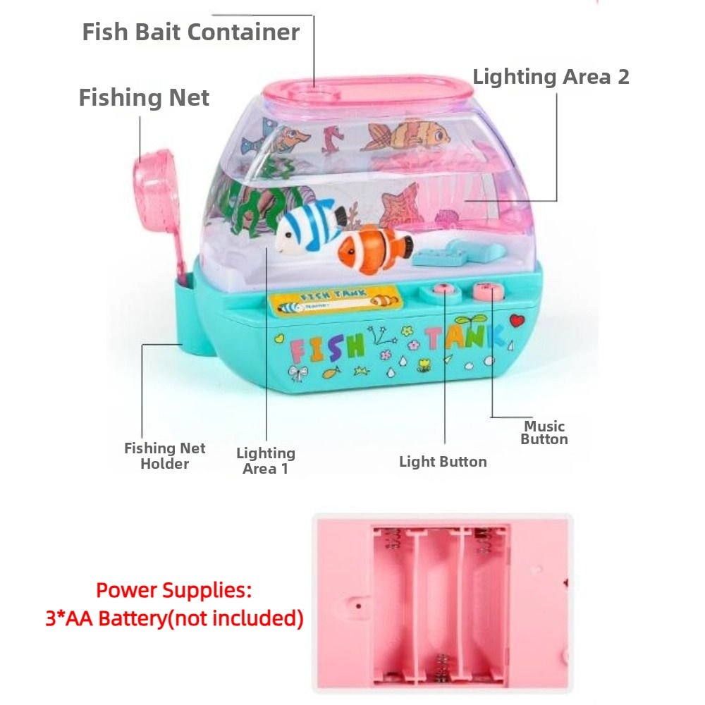 창의적인 인공 수족관 장난감 음악과 조명이 있는 미니  - Aquarium Fish Cartoon 리뷰 및 가격