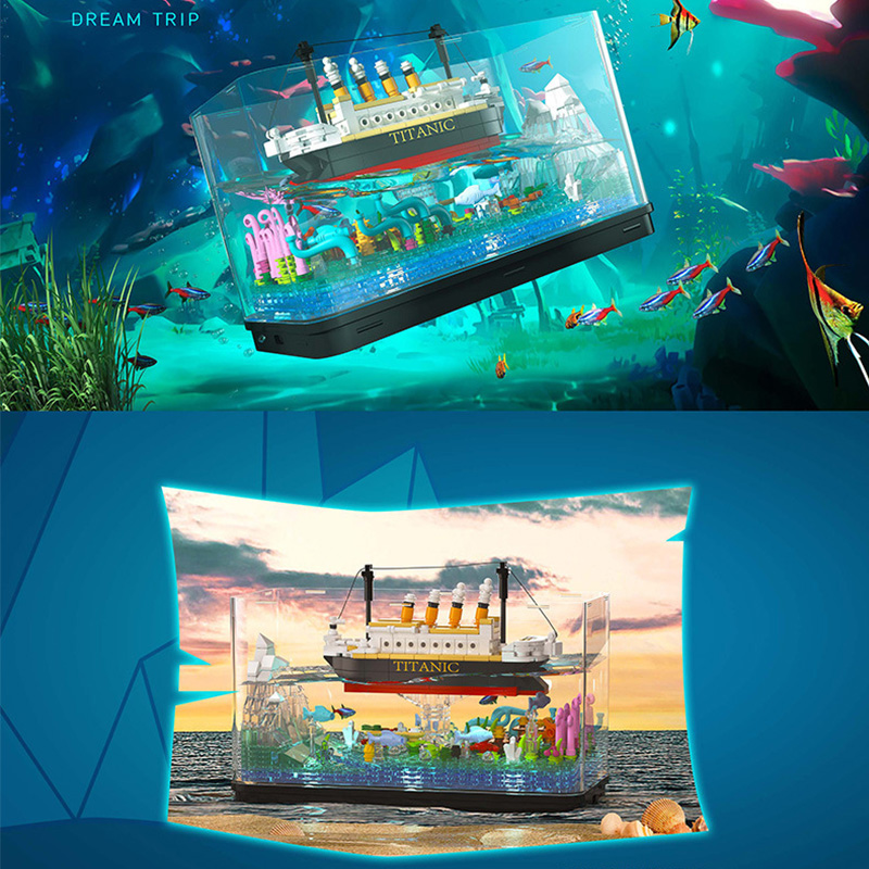 MOC 타이타닉 크루즈 라인 해적선 어항, 라이트 빌딩 - Aquarium Fish Keeping 리뷰 및 가격