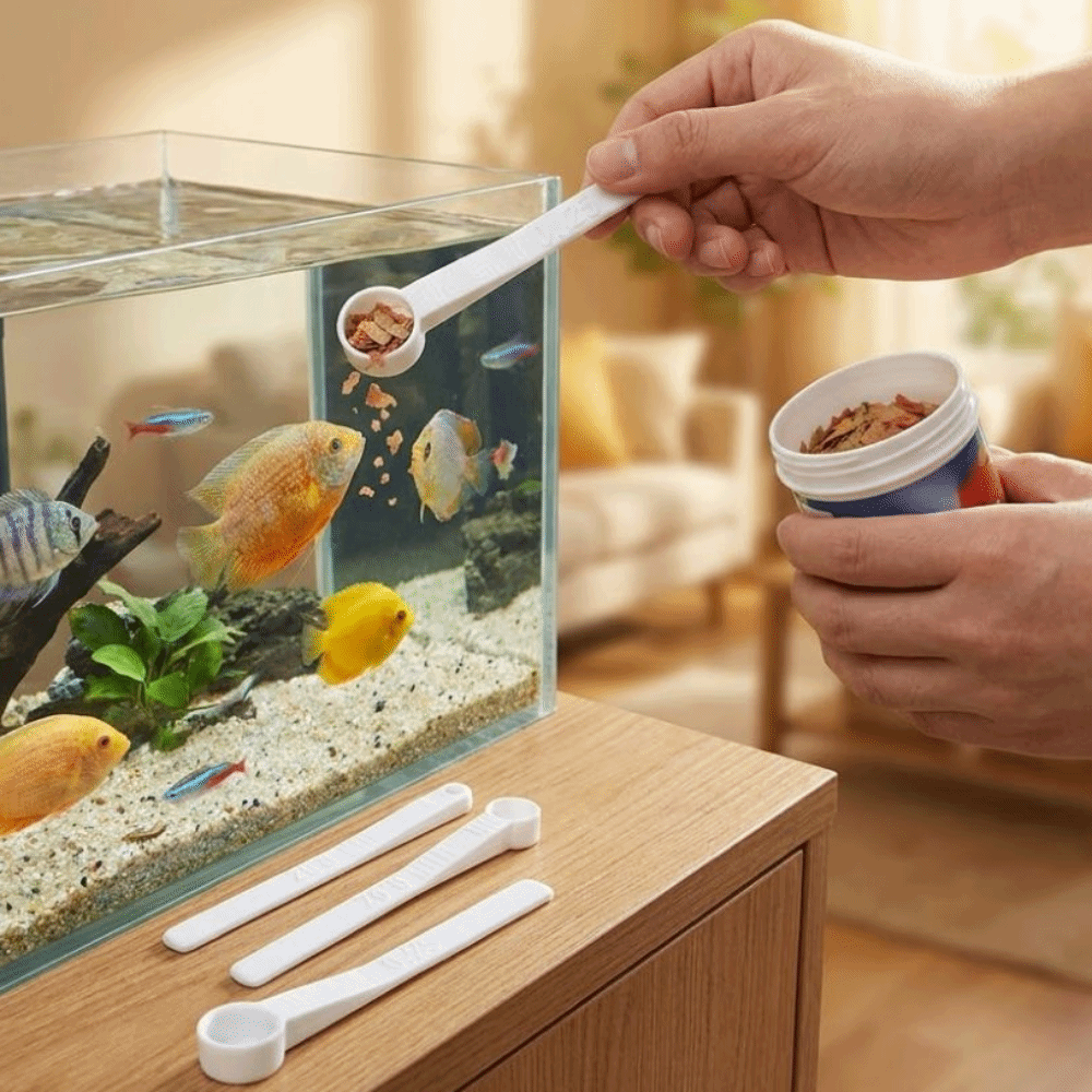 3Pcs 멀티 사이즈 물고기 먹이 측정 숟가락 정확한  - Aquarium Fish Holiday Food 리뷰 및 가격