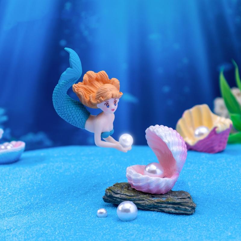 4Pcs 플라스틱 물고기 탱크 작은 인어 장식품 미니어 - Aquarium Fish Cartoon 리뷰 및 가격