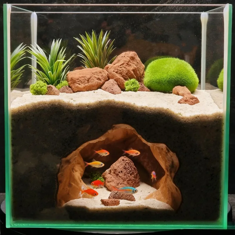 싱크홀 동굴 수족관 장식품 - 파충류 양서류 테라리움을 - Aquarium Fish Hiding Places 리뷰 및 가격