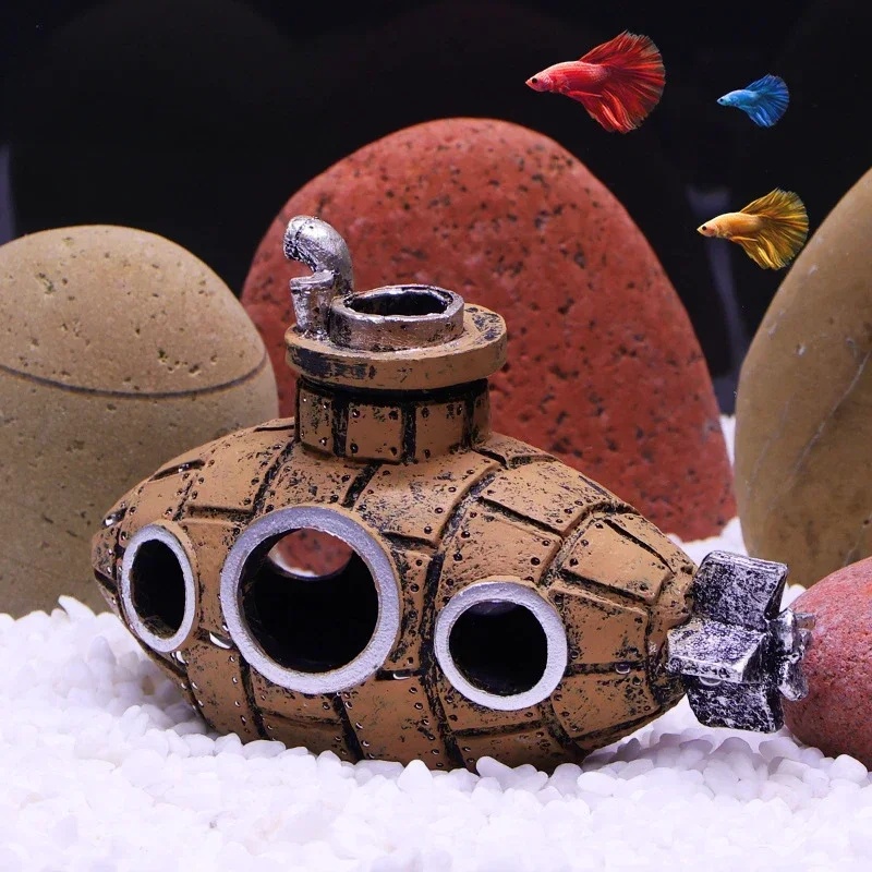 레진 잠수함 장식품 수족관 어항 장식 물고기 새우 은신 - Aquarium Fish Hide 리뷰 및 가격