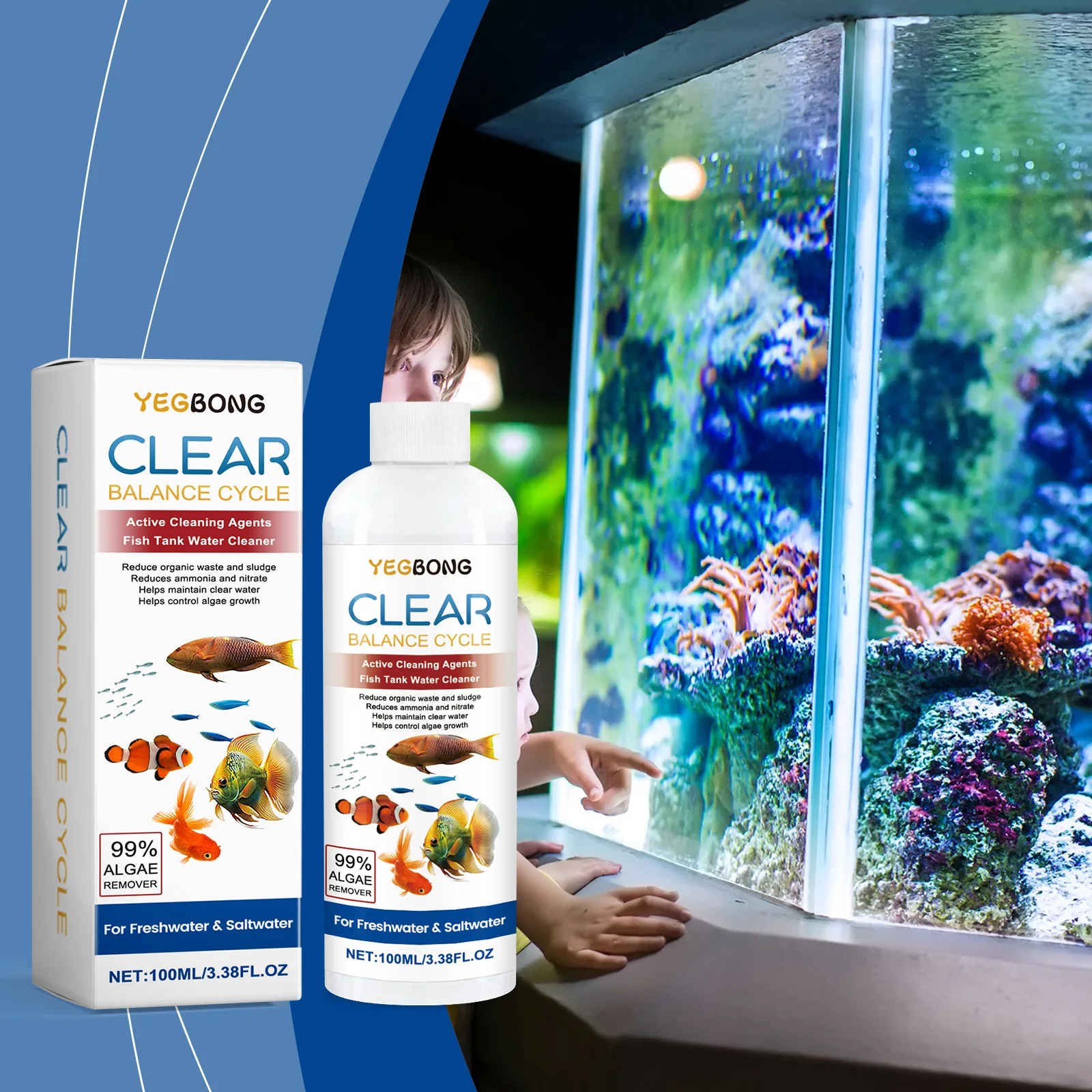 수조용 조류 제거제, 더러운 물을 투명하게 하고 폐기물 - Aquarium Fish Quality 리뷰 및 가격